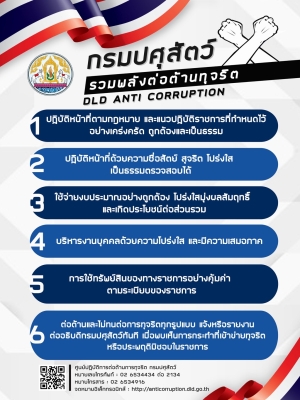 นโยบายการต่อต้านการทุจริตประพฤติมิชอบ กรมปศุสัตว์