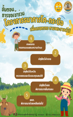 ขั้นตอนการขอเข้าร่วมโครงการธนาคารโค-กระบือเพื่อเกษตรกร ตามพระราชดำริ